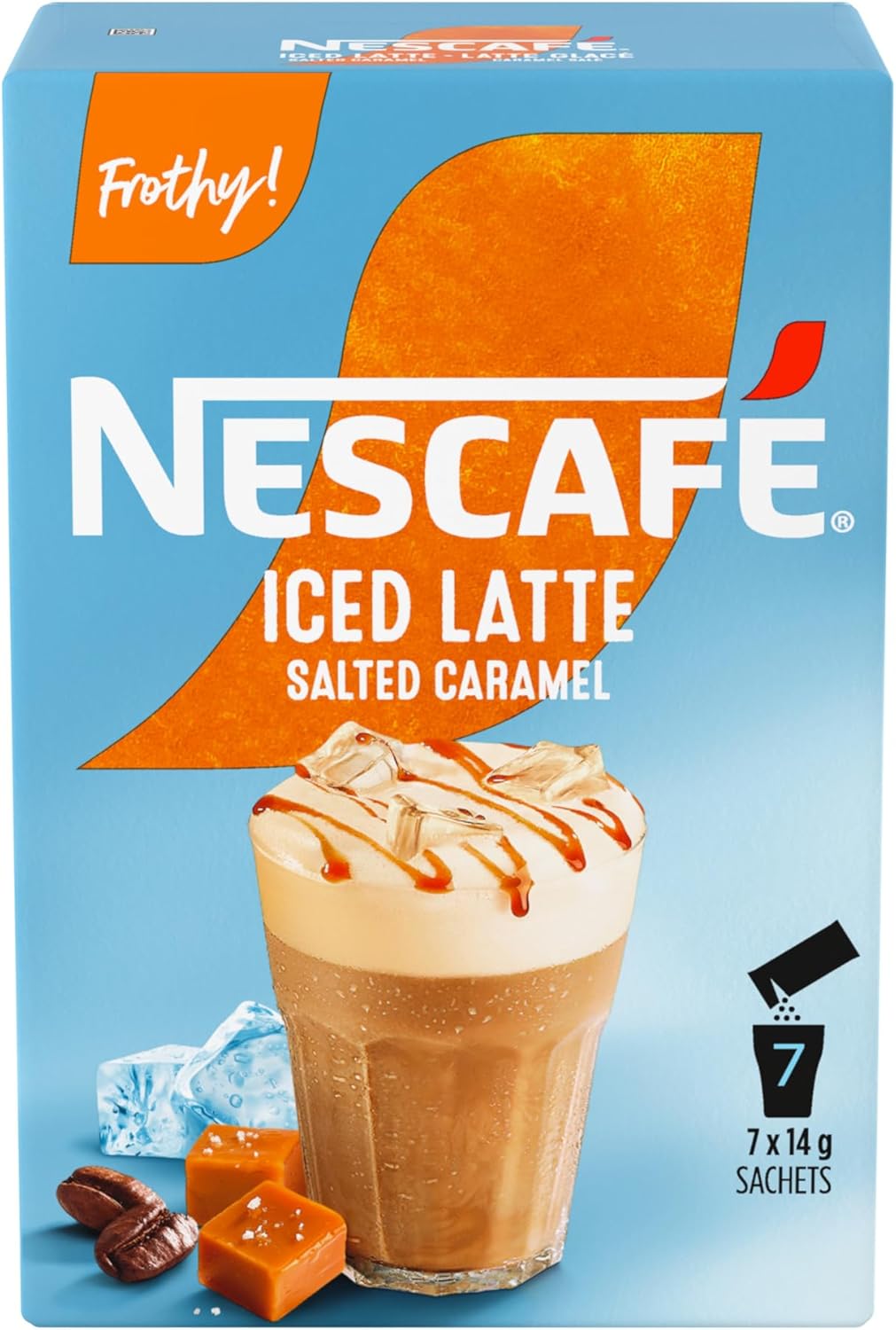 NESCAFÉ GOLD Iced Latte Salted Caramel Carton, 42 x 14 g Sachets