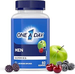One A Day 男士複合維生素軟糖 - 男士每日補充維生素軟糖，含維生素 A、C、D、鋅（有助於免疫和骨骼健康）、生物素（有助於能量代謝）、維生素 E、硒（抗氧化劑），60 粒軟糖