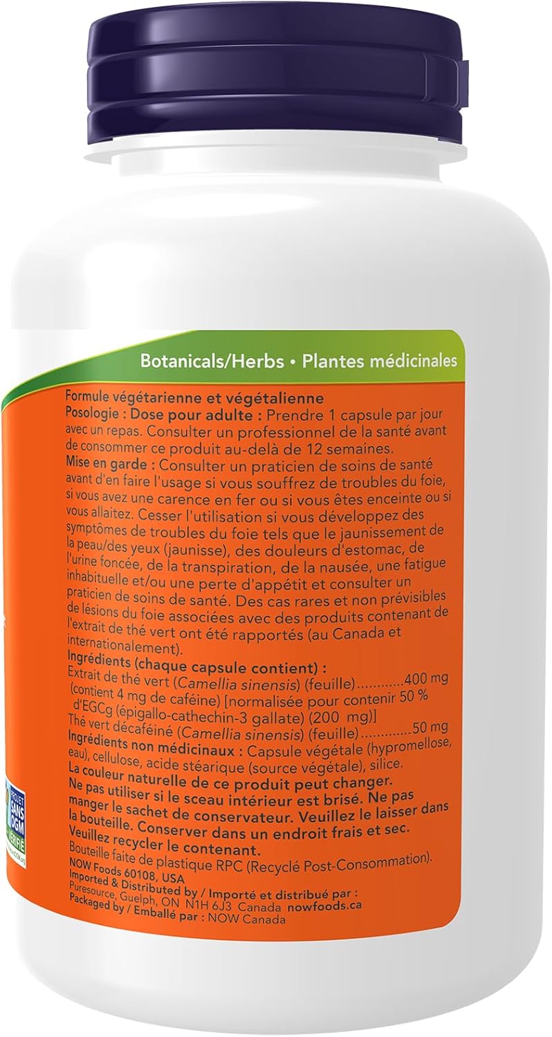 NOW Supplements EGCg 绿茶提取物 400 毫克（EGCg 200 毫克）胶囊，180 粒