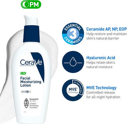 CeraVe 洁面乳和面霜套装（3 件装）、Cerave 日常必需品、保湿洁面乳、上午保湿乳液 SPF 30 和下午保湿乳液，含透明质酸和神经酰胺，无香型