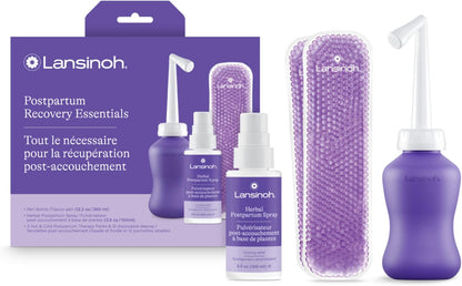 Lansinoh 产后必备套装，包含倒置会阴瓶、草药会阴喷雾、可重复使用的会阴冰袋和冰袋
