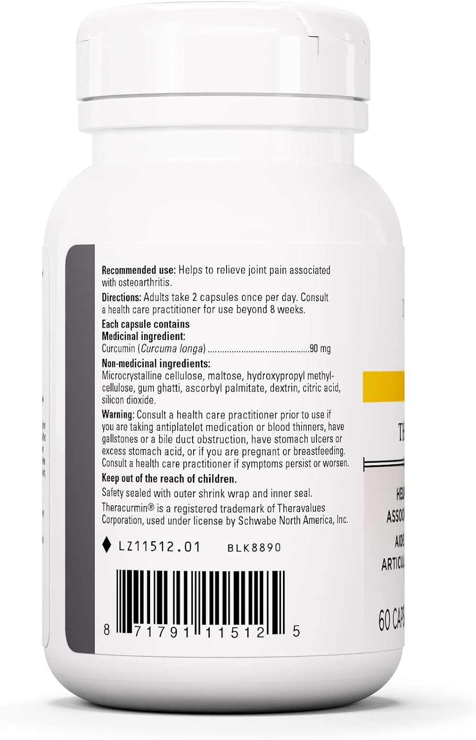 Integrative Therapeutics - Theracurmin HP - 姜黄、姜黄素补充剂 - 生物利用度提高 27 倍 - 高吸收姜黄* - 有助于缓解关节炎引起的关节疼痛 - 纯素 - 60 粒胶囊