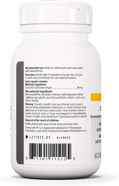 Integrative Therapeutics - Theracurmin HP - 姜黄、姜黄素补充剂 - 生物利用度提高 27 倍 - 高吸收姜黄* - 有助于缓解关节炎引起的关节疼痛 - 纯素 - 60 粒胶囊