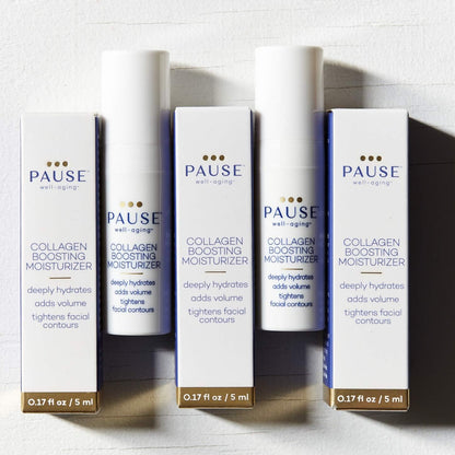 Pause Well-Aging Discovery Kit 0.7oz Hydrating Cleanser, 1oz 4-in-1 Micellar Cleansing Treatment, 2 x 0.17oz Collagen Boosting Mois Unisex 4 Pc