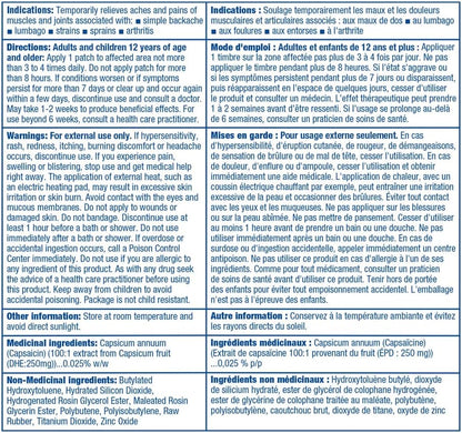 Salonpas Hot Capsicum Patch, Backache, Strains, Sprains, Arthritis, 3 Large Patches