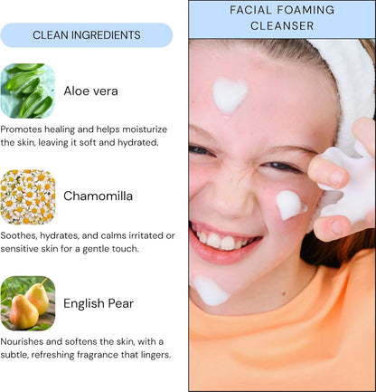 Lav Kids Foaming Facial Cleanser for refreshed, yet gentle scented skin, Soap free Kids & Baby facial cleanser, Dermatologically Tested Kids face wash for All Skin Types Including Sensitive Skin 100ml