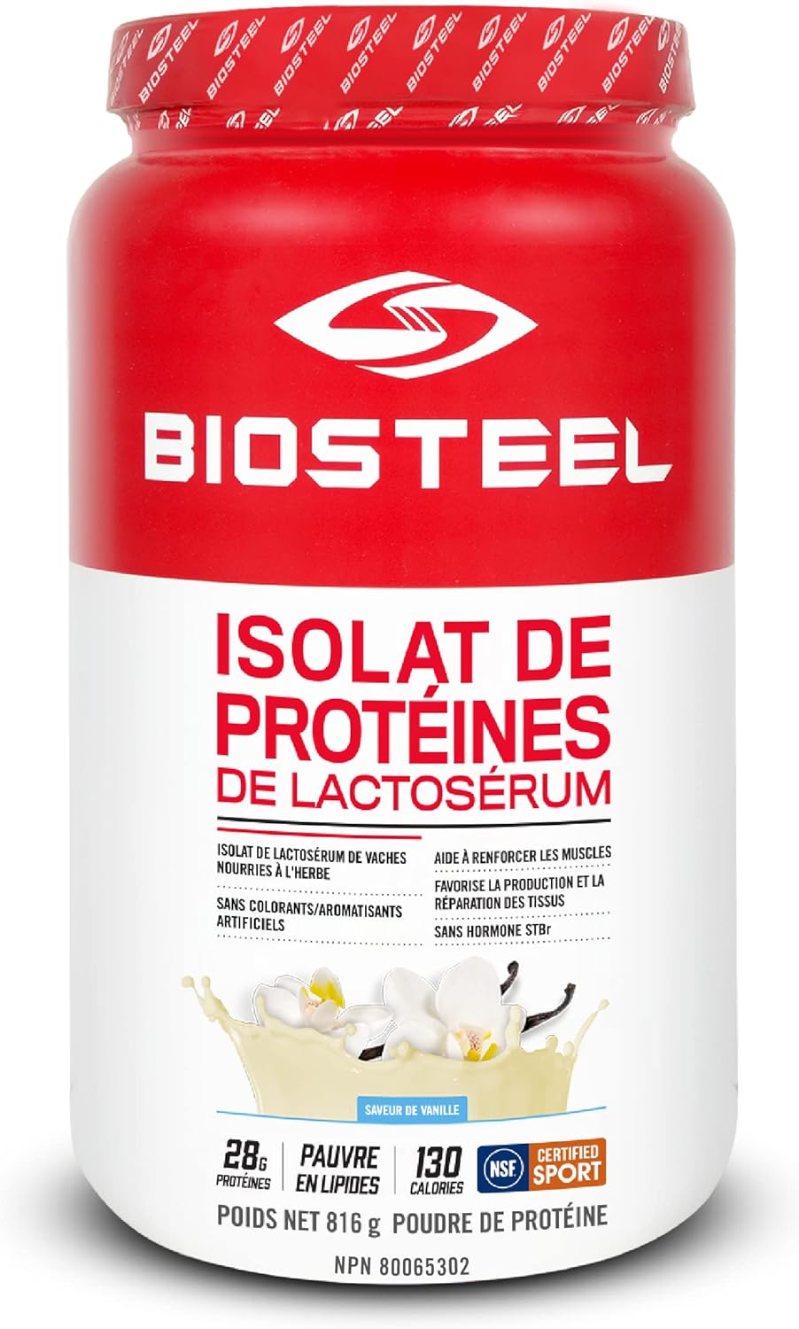 BioSteel 乳清分离蛋白粉，草饲非转基因运动后配方，香草味，24 份