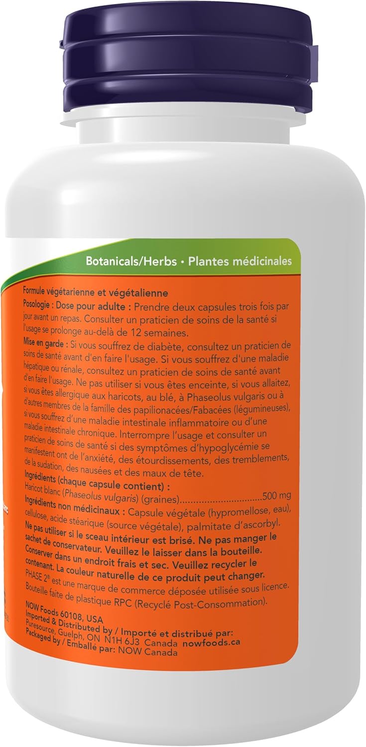 NOW Supplements, Phase 2（白芸豆萃取物）500 毫克，體重管理，120 粒素食膠囊