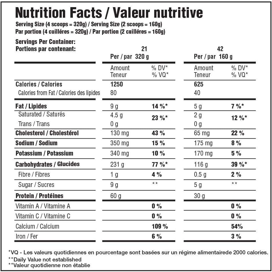MAMMOTH MASS：增重剂、高热量蛋白粉、健身奶昔、代餐和肌酸 300 克