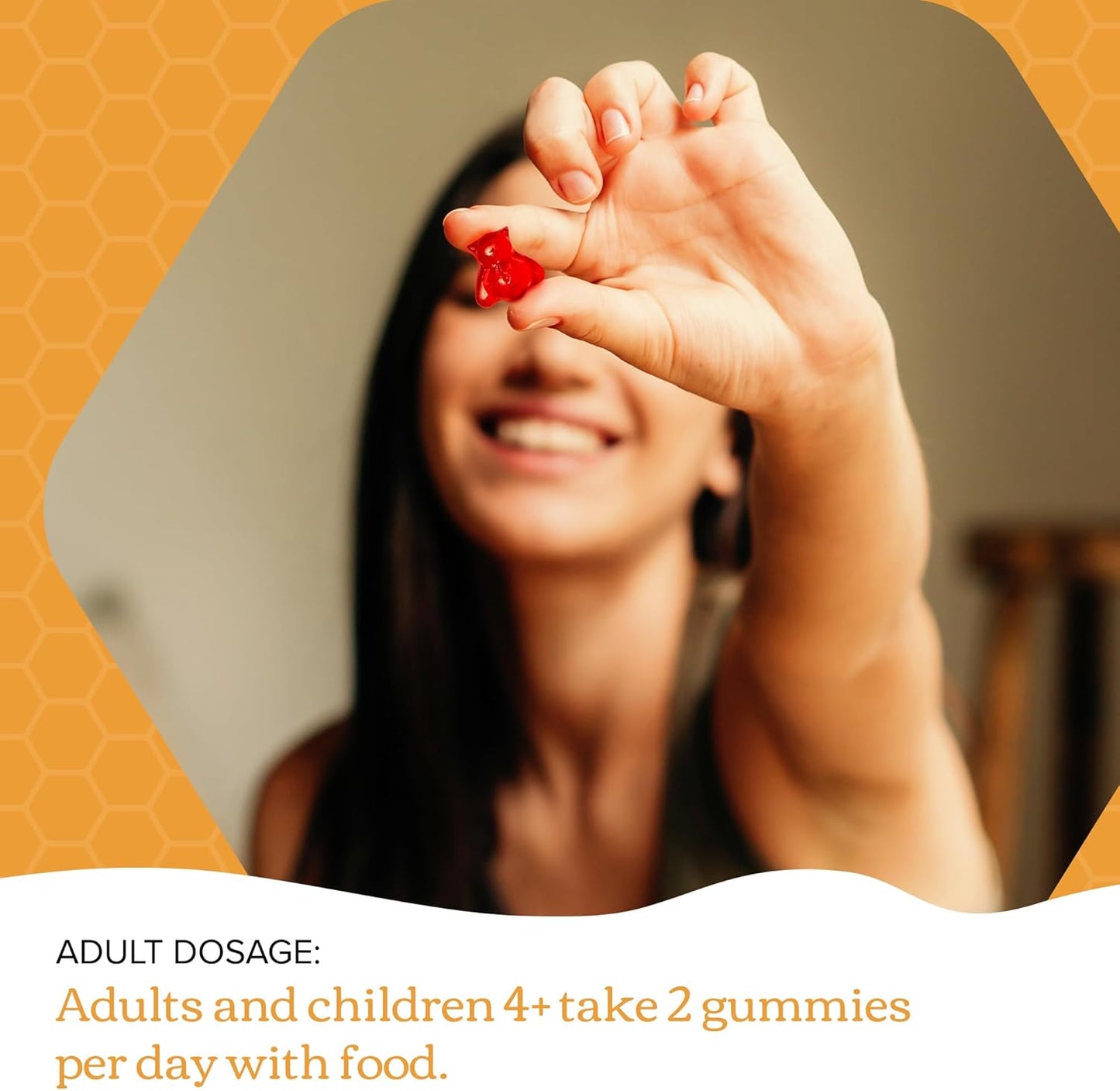 Honibe 維生素 D 軟糖，適合兒童和成人 | 加拿大製造的蜂蜜維生素 | 維生素 D3 有助於支持骨骼健康、情緒和免疫系統功能 | 素食咀嚼維生素 D 補充劑 | 70 粒軟糖