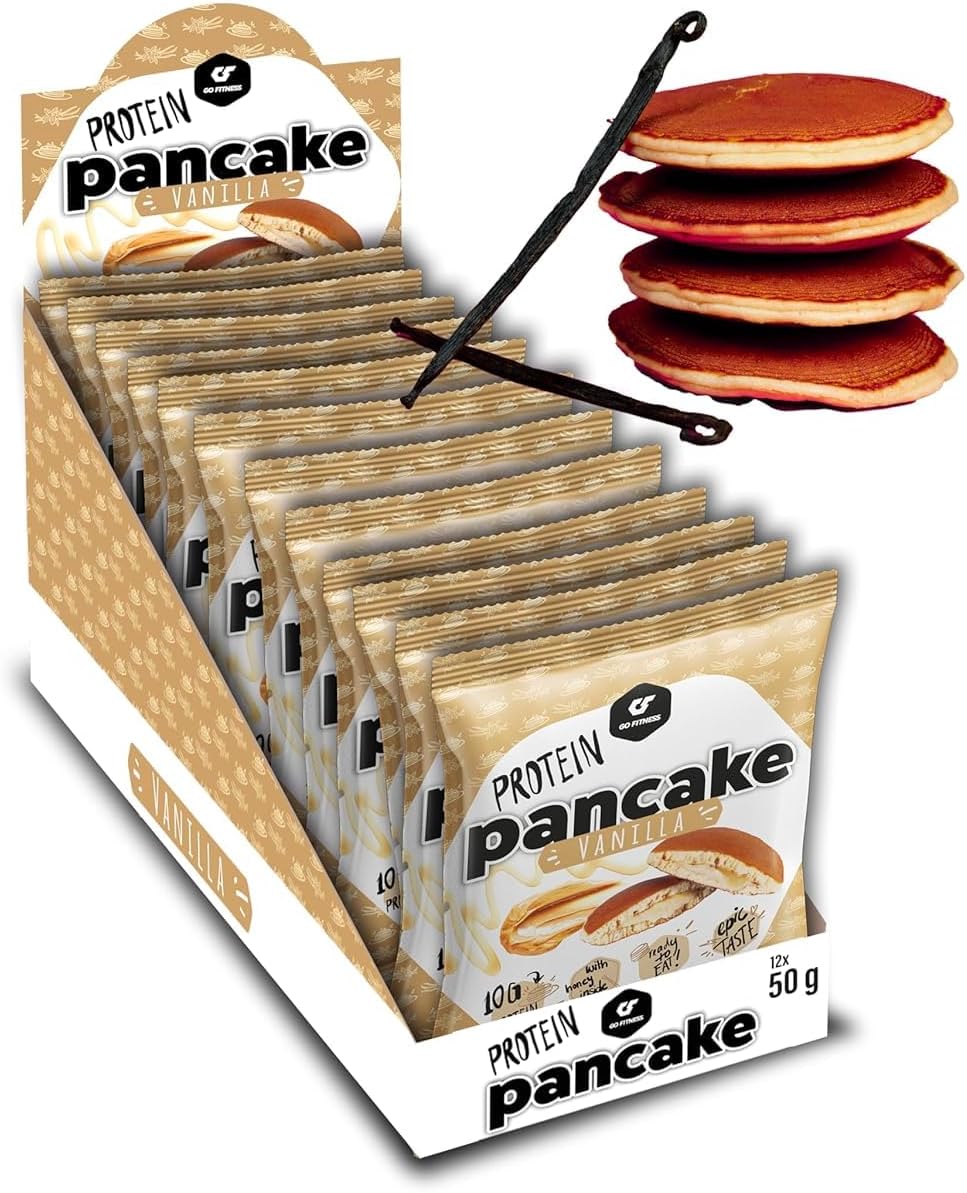 GoFitness Protein Pancake - Ready to Eat - Vanilla Flavour - 12x50g (Pack of 12)