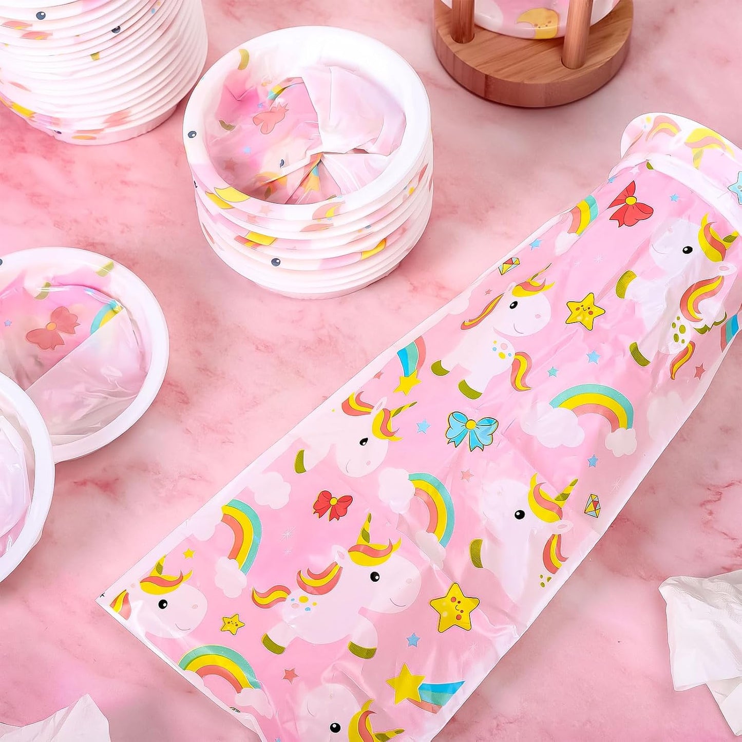 JarThenaAMCS 50Pcs Kids Vomit Bags Disposable Cartoon Emesis Bags Leak Proof Self Sealing Barf Bags Portable Throw Up Bag for Motion Car Air Sea Sickness Nausea Travel