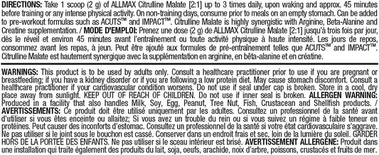 ALLMAX Nutrition - 2:1 瓜氨酸+苹果酸 - 300 克，300 克