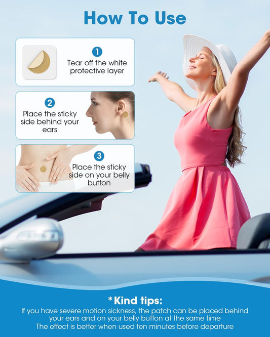 MQXUNMI 晕车贴，28片装不瞌睡晕船贴，适用于晕车、晕机和旅行，快速见效，长达72小时