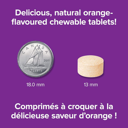 Webber Naturals 维生素 C 咀嚼片 500 毫克，300 片橙味，有益于骨骼、牙齿、免疫和抗氧化健康