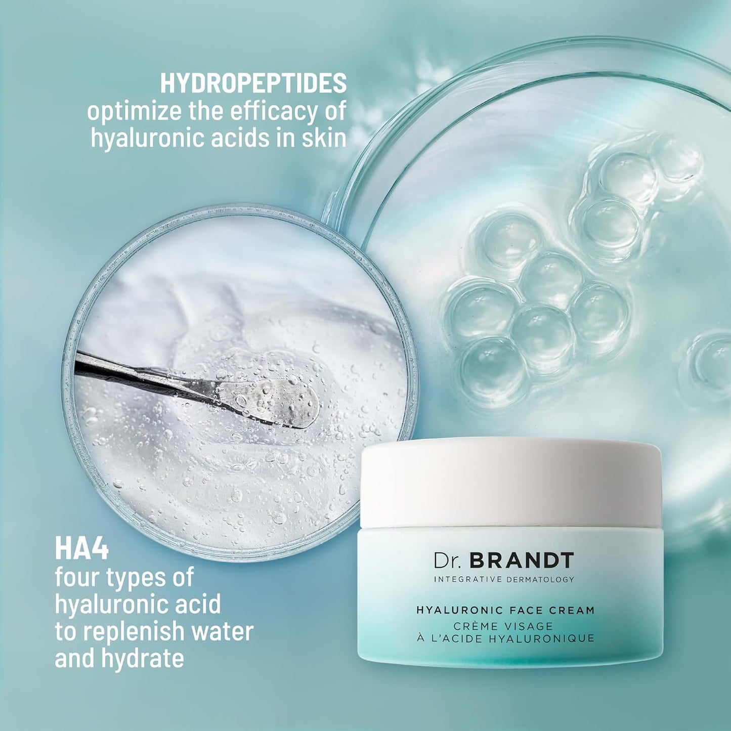 Dr. Brandt Needles No More Hyaluronic Face Cream - Long-Lasting Plumping Hydrator for Dehydrated & Dry Skin - 50 g