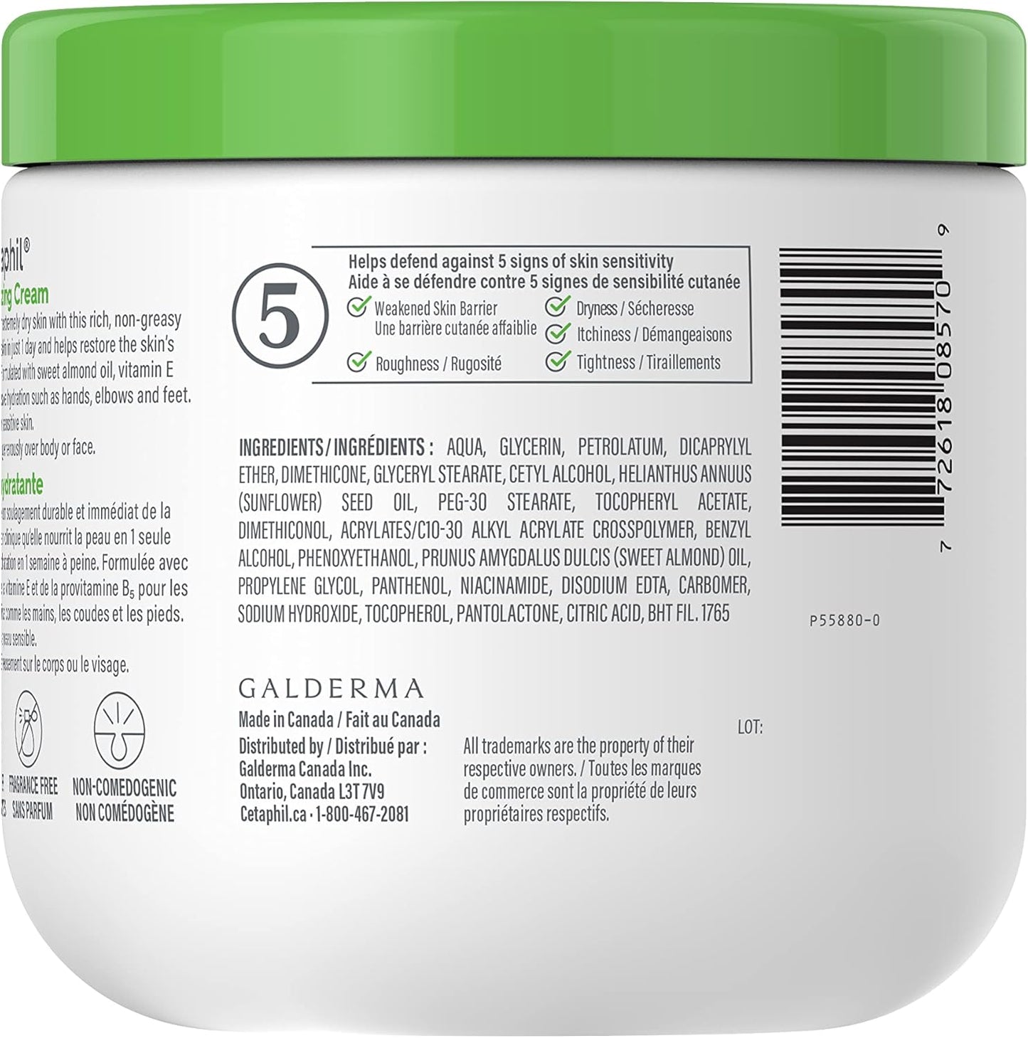 Cetaphil Gentle Cleansing Bar (3-Pack), 127g - Hydrating Foaming Face and Body Wash & Moisturizing Cream with Sweet Almond Oil and Glycerin 566 g - 48hr Hydration
