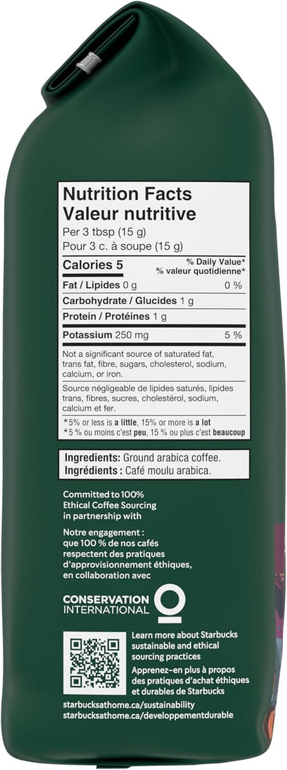 星巴克法式烘焙研磨咖啡 340 克（6 包），法式深度烘焙，6 包