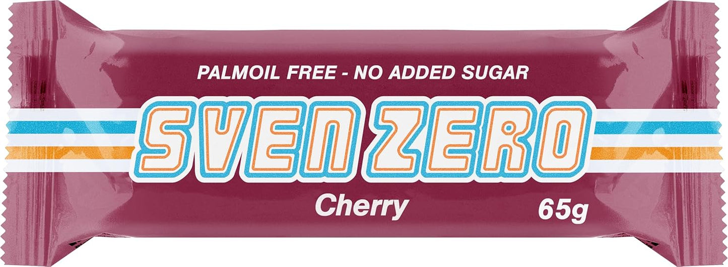 Sven ZERO 純素燕麥棒櫻桃口味 - 20 x 65克 - 無糖、高纖維、無麩質能量零食，含真櫻桃