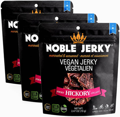 Noble Jerky Vegan Jerky, Teriyaki Flavor, 3 Pack (70g Bags)