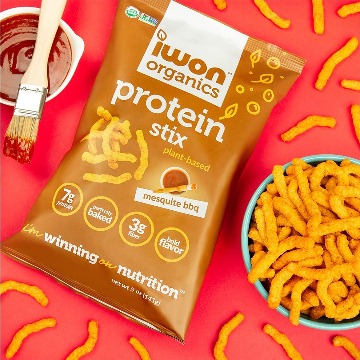 IWON Organics - 家庭装 Mesquite BBQ 烤肉棒 12x142g 棕色