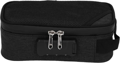 Smell Proof Bag, Lightweight and Easy to Carry Odor Proof Pouch Organizer Activated Carbon Adsorption Effect Smell Proof Container with Lock Travel Storage Bag (Black)