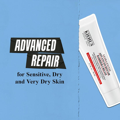 Kiehl's Ultra Facial Advanced Repair Barrier Cream, Intensive Treatment Relieves Dry + Sensitive Skin, Rapidly Reduces Redness and Soothes, Fast-Absorbing Breathable Formula, Paraben-Free