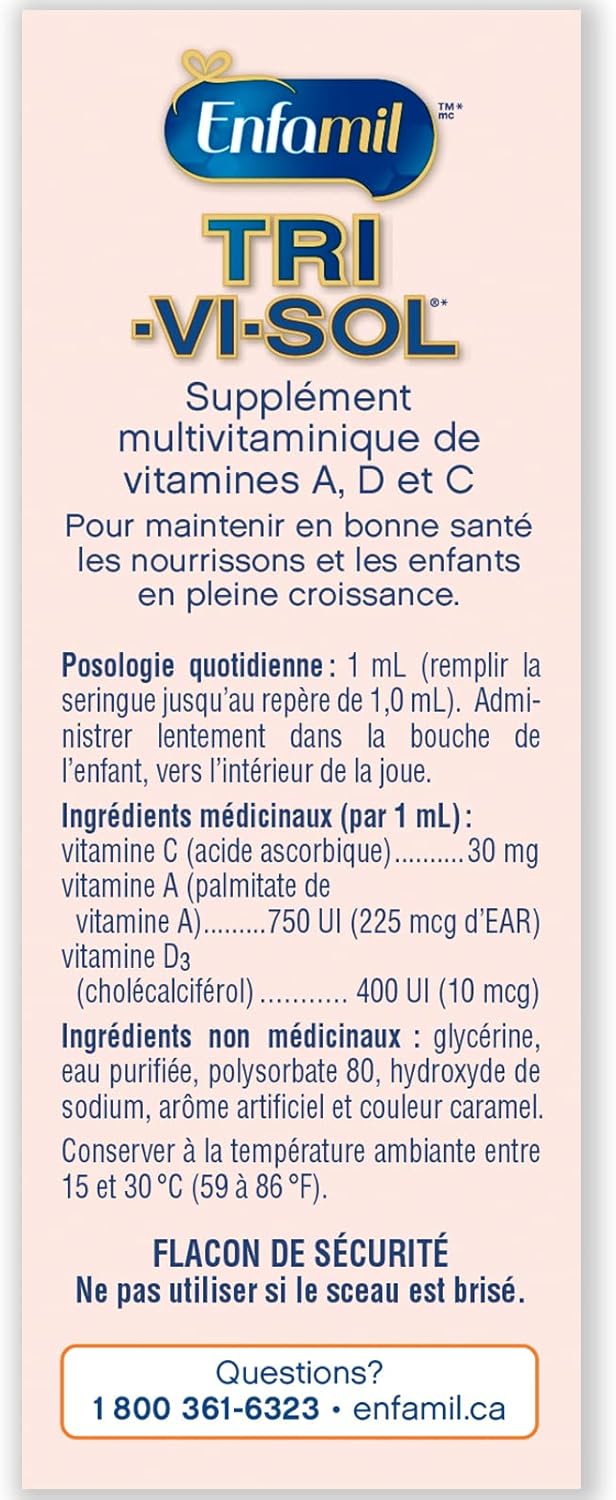 Enfamil TRI-VI-SOL 複合維生素液，含維生素 A、D 和 C，50 毫升