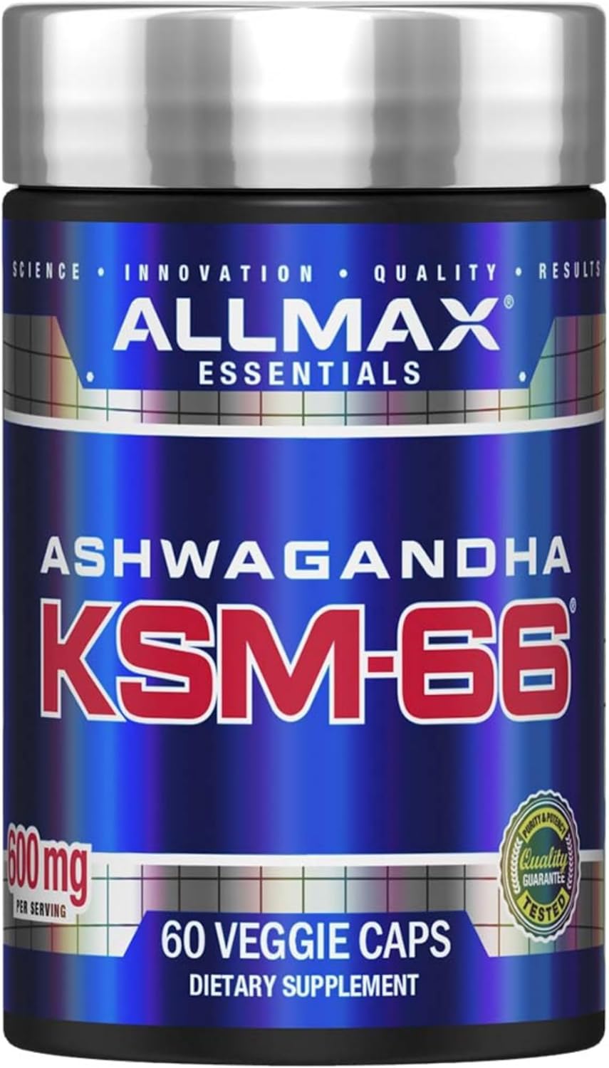 ALLMAX ESSENTIALS - 南非醉茄 KSM-66 南非醉茄 - 素食胶囊 - 60 粒