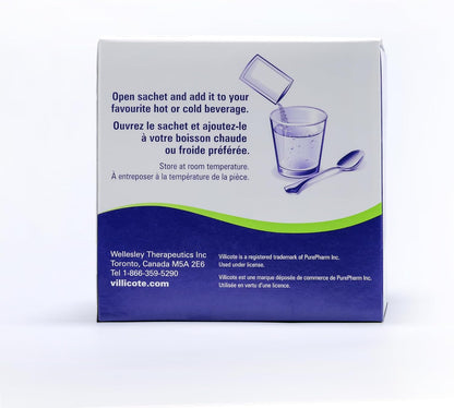 Wellesley Therapeutics Villicote, Restores Gut Integrity, Digestive Comfort, Soothes Abdominal Discomfort, Non-GMO, Gluten-Free, Dairy-Free, 120g, 60 sachets