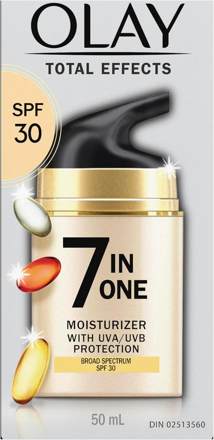 Olay Total Effects 7-In-One Anti-Aging Face Moisturizer with Vitamin B3, Niacinamide and Sunscreen SPF 30, 50ml