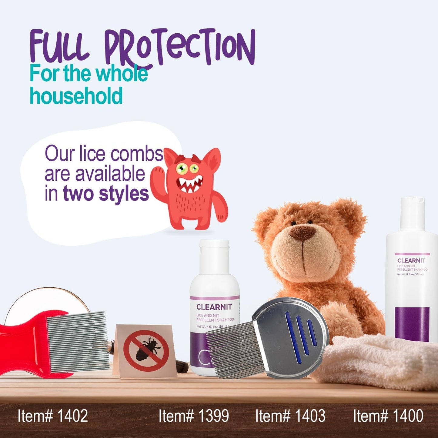 Dynarex WeCare ClearNit 金属除虱除虱梳带手柄 - 适用于所有发质的除虱梳，不锈钢超细齿 - 1 支