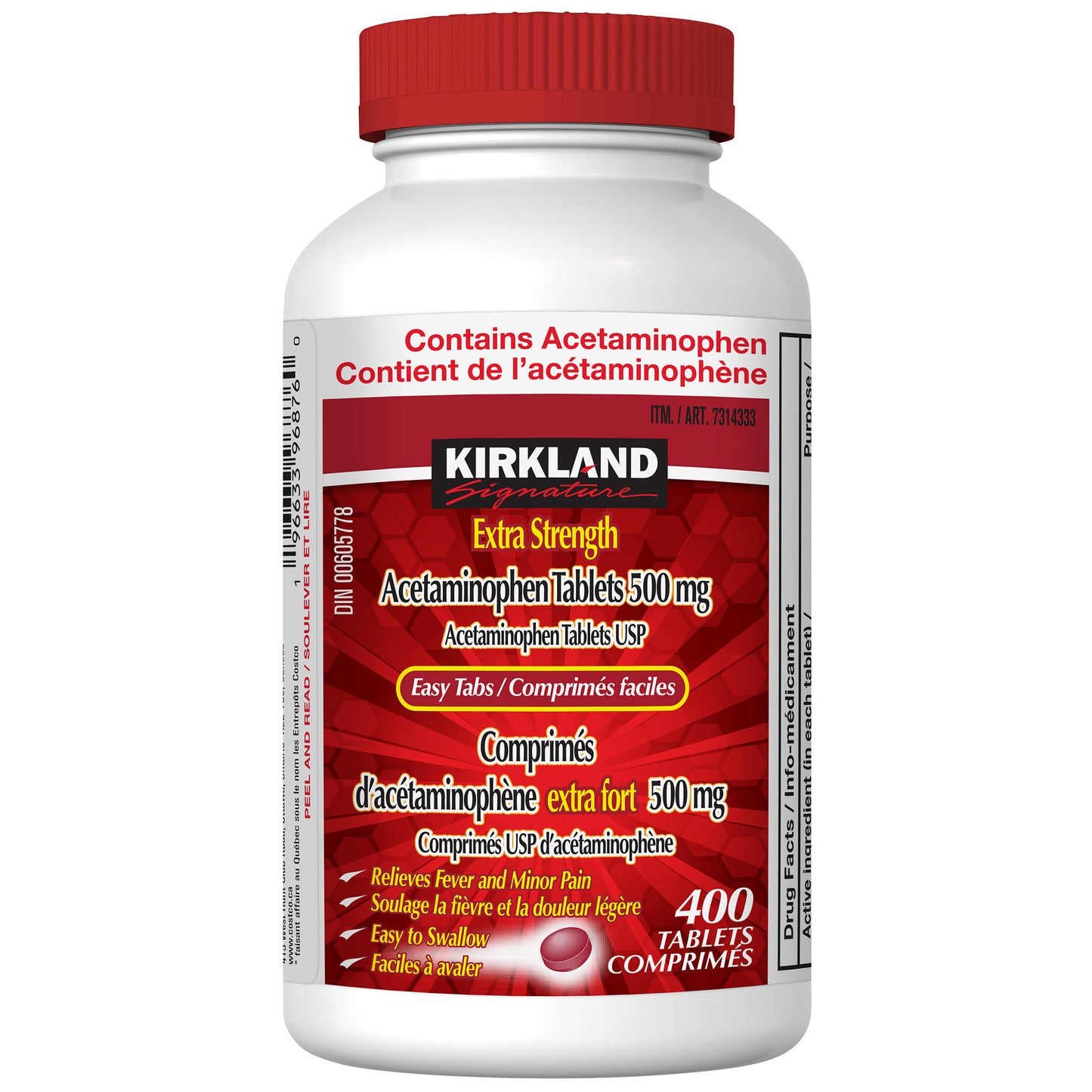 Kirkland Signature Extra Strength Acetaminophen 500 mg  400Tablets