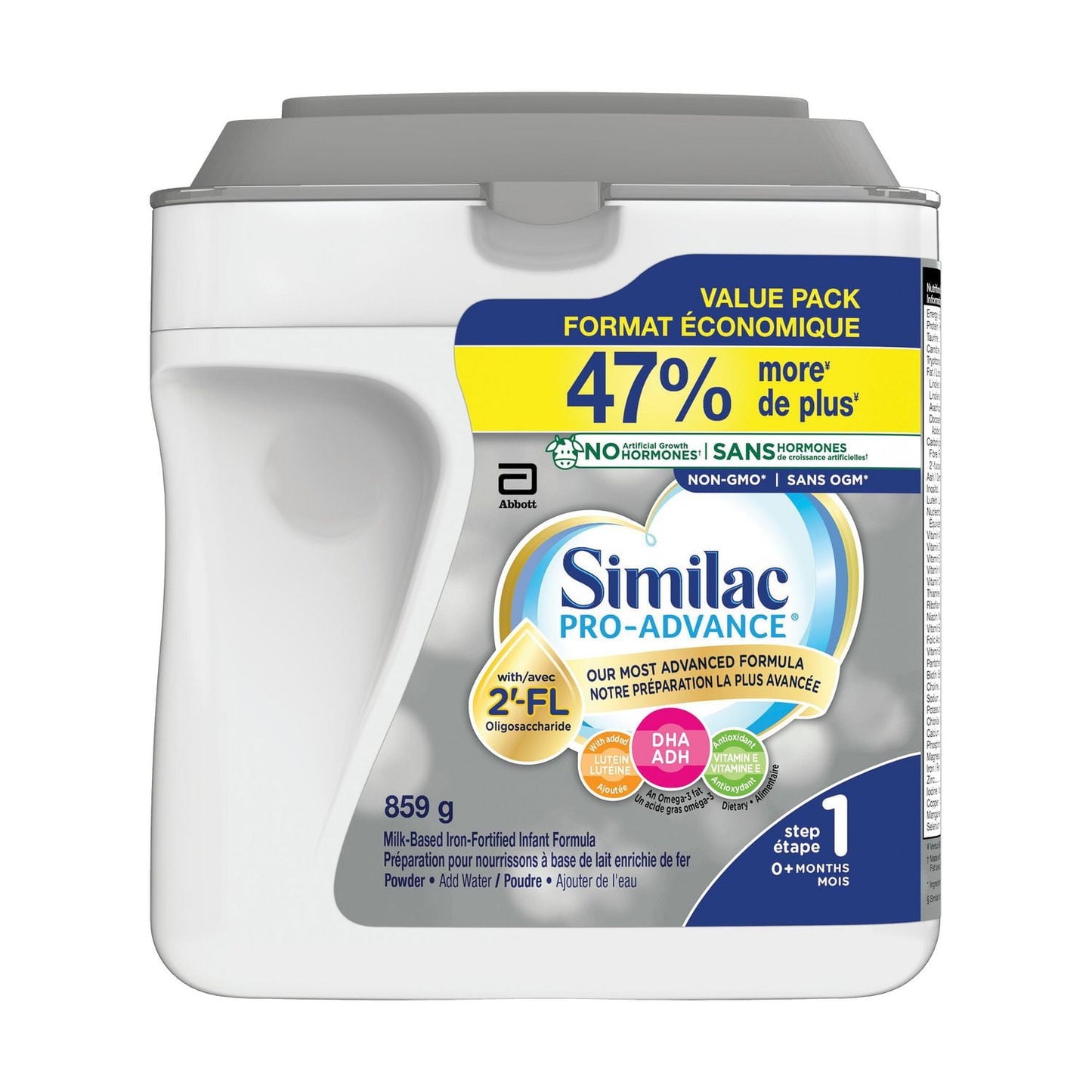 Similac Pro-Advance 1 段嬰兒配方奶粉，我們最接近母乳的配方，含 2’-FL，易於消化，0+ 個月，奶粉，859 克，奶粉，859 克