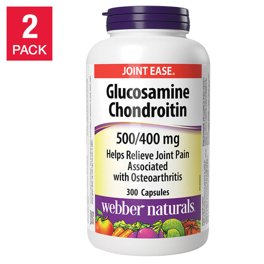 webber naturals Glucosamine & Chondroitin Sulfate Capsules, 300-count, 2-pack