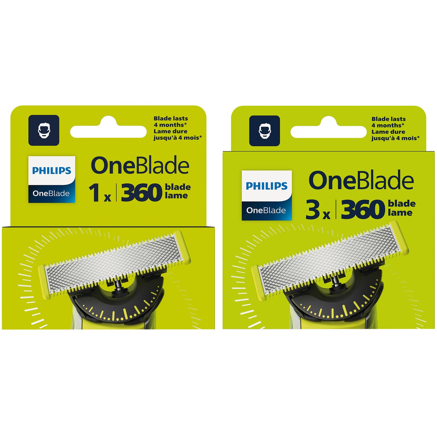 Philips OneBlade 360​​ 替換刀片，4 片裝