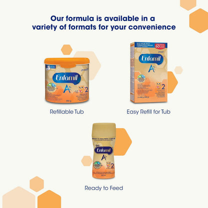 Enfamil A+ 2 婴儿配方奶粉，专为 6-18 个月大的婴儿设计，含有 DHA——大脑的重要组成部分，超值装，补充装，992 克，2 x 496 克