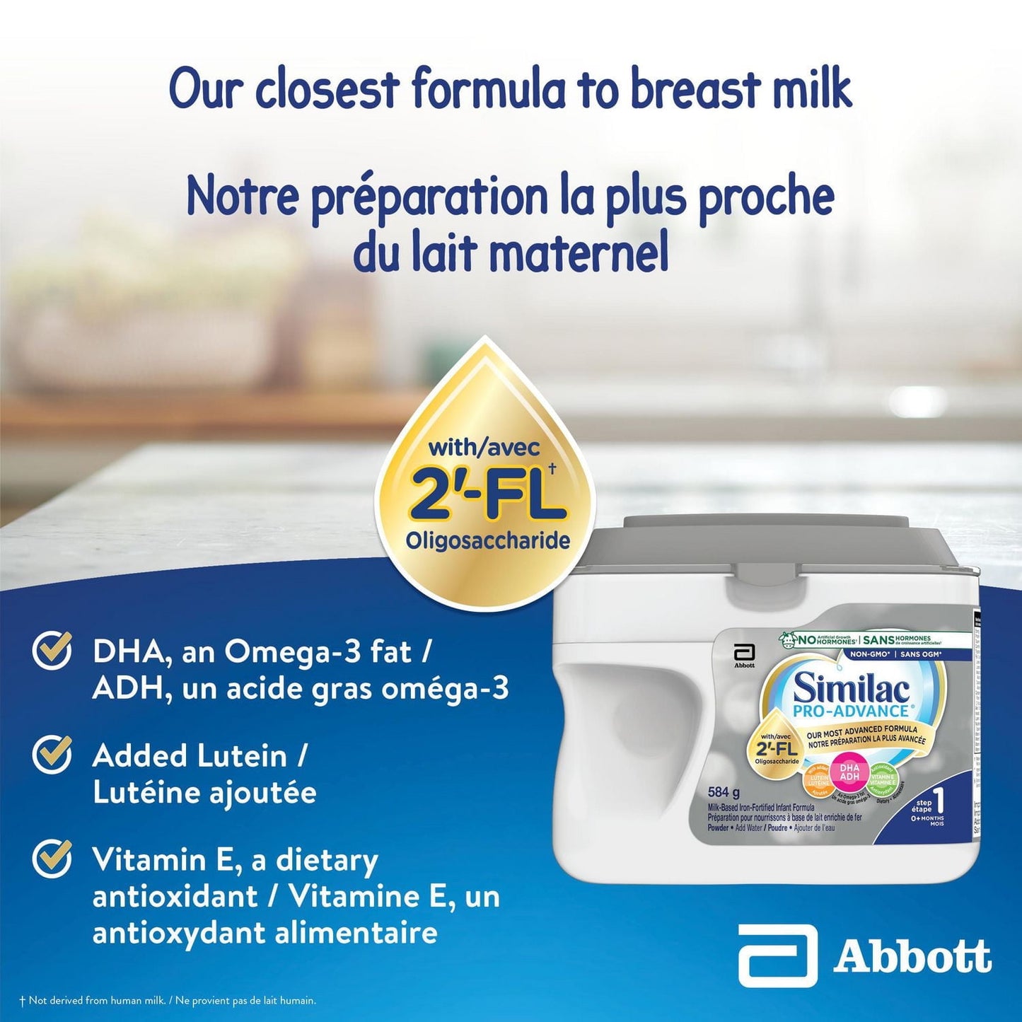 Similac Pro-Advance 1 段婴儿配方奶粉，我们最接近母乳的配方，含 2’-FL，易于消化，0+ 个月，奶粉，584 克，奶粉，584 克