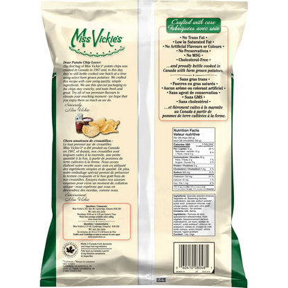 Miss Vickie's Sea Salt & Malt Vinegar Kettle Cooked Potato Chips, 325 g.