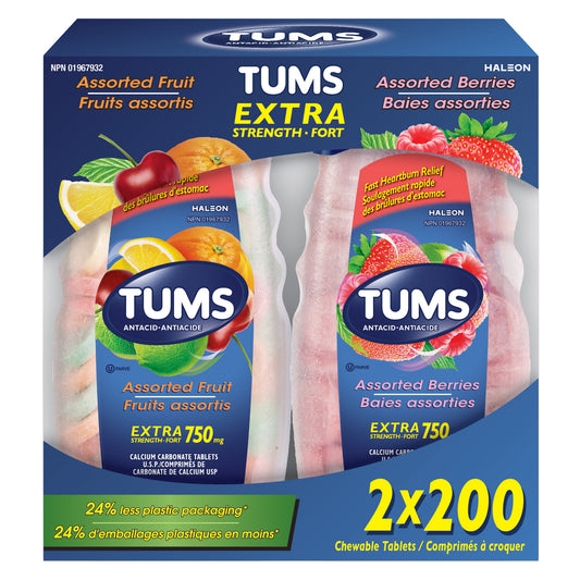 Tums 特強效片，2 x 200 片