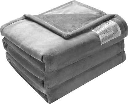 VEVOR 電熱毯，72 英寸 x 84 英寸全尺寸，柔軟法蘭絨加熱毯，帶 10 小時定時器自動關閉和 5 個加熱級別，適用於沙發，可機洗，ETL 和 FCC 認證（灰色）