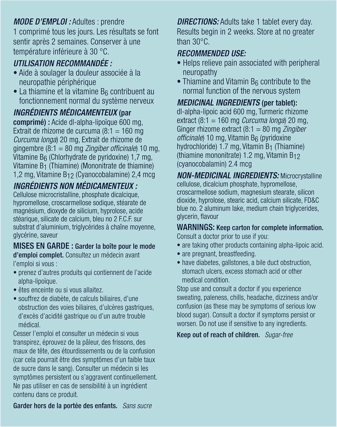 Nervive 神经缓解，有助于缓解与周围神经病变和神经健康相关的疼痛，适用于神经系统，α-硫辛酸、ALA、维生素 B1-硫胺素、B6、B12，30 天用量，30 粒