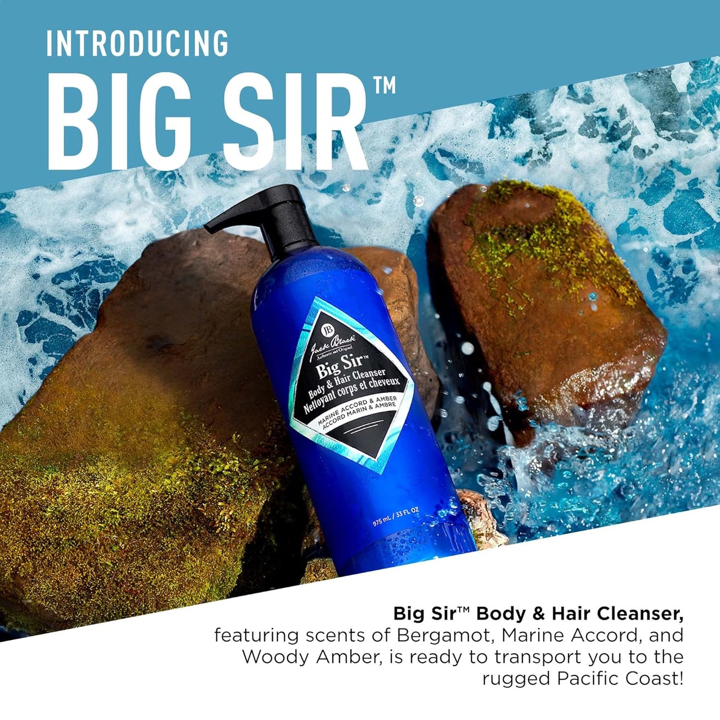Jack Black - Big Sir Body & Hair Cleanser - Energizing & Moisturizing 2-in-1 Wash - 975ml