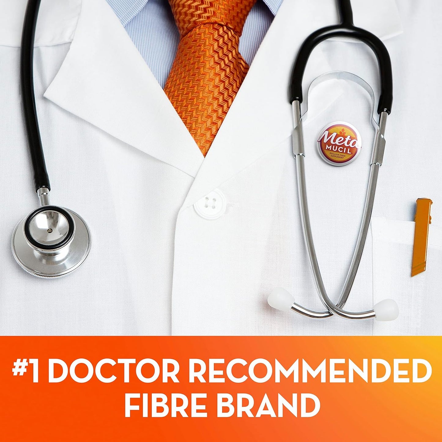 Metamucil, 每日車前子殼粉補充包，無糖，四合一膳食纖維，促進消化健康，橙味順滑飲料，44 份