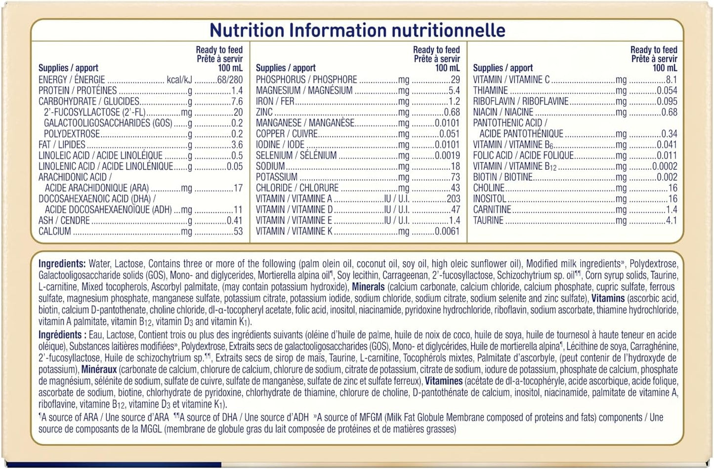 Enfamil A+ NeuroPro 嬰兒配方奶粉，即食配方，含促進大腦發育的 DHA 和 2'FL 以增強免疫力，0-12 個月，6 x 59 毫升