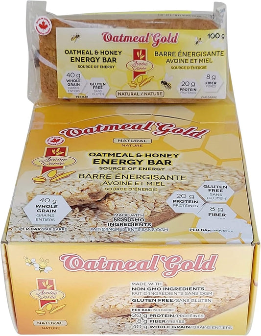 Avoine Doree Oatmeal & Honey Energy Bar Natural 12/box 12 Count