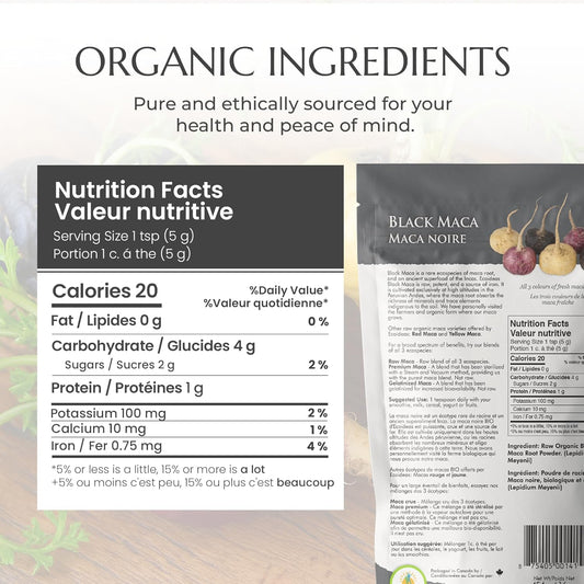 Ecoideas Organic Black Maca, 454g
