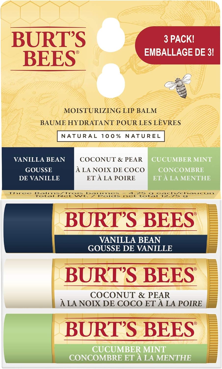 Burt's Bees 暢銷產品 - 乾裂嘴唇的首選：含水果萃取物的什錦潤唇膏和夜間密集護唇膏