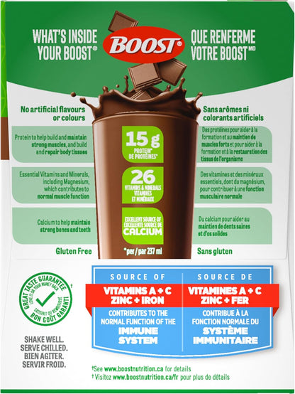 BOOST 高蛋白代餐饮料，巧克力味，24 x 237 毫升