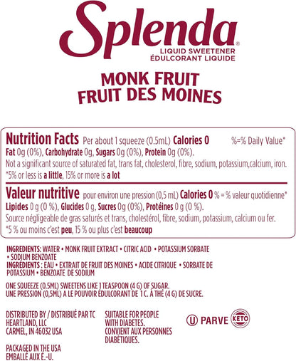 Splenda No Calorie Tabletop Monk Liquid Sweetener 100ml